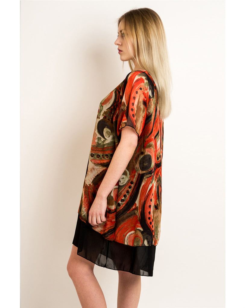 Multi Color Print Oversize Dress