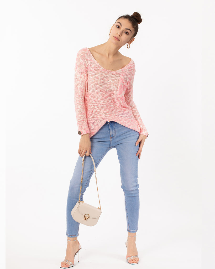 Neon Color Knitted Jumper (PINK)