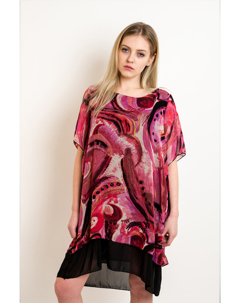 Multi Color Print Oversize Dress