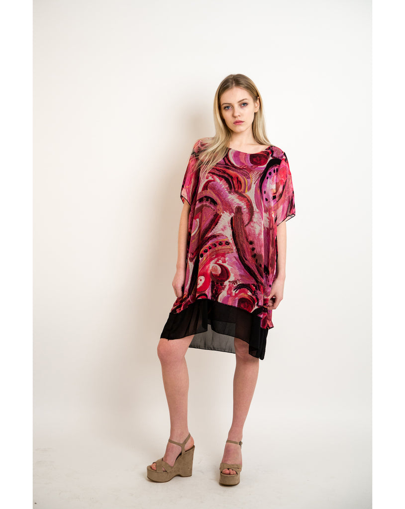 Multi Color Print Oversize Dress