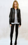 Embroidery Lace Pattern Bomber Jacket