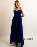 Pleated Bust  Maxi Dress (Royal blue)