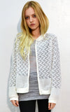 Embroidery Lace Pattern Bomber Jacket