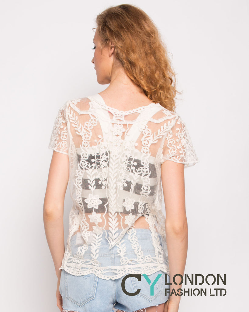 Crochet Top with Leave's Detail