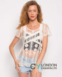 Crochet Top with Leave's Detail