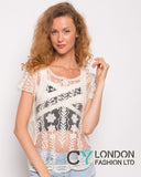 Crochet Top with Leave's Detail