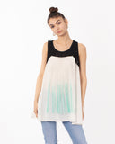 Tie dye Fringed Chiffon Lace Shoulder Vest