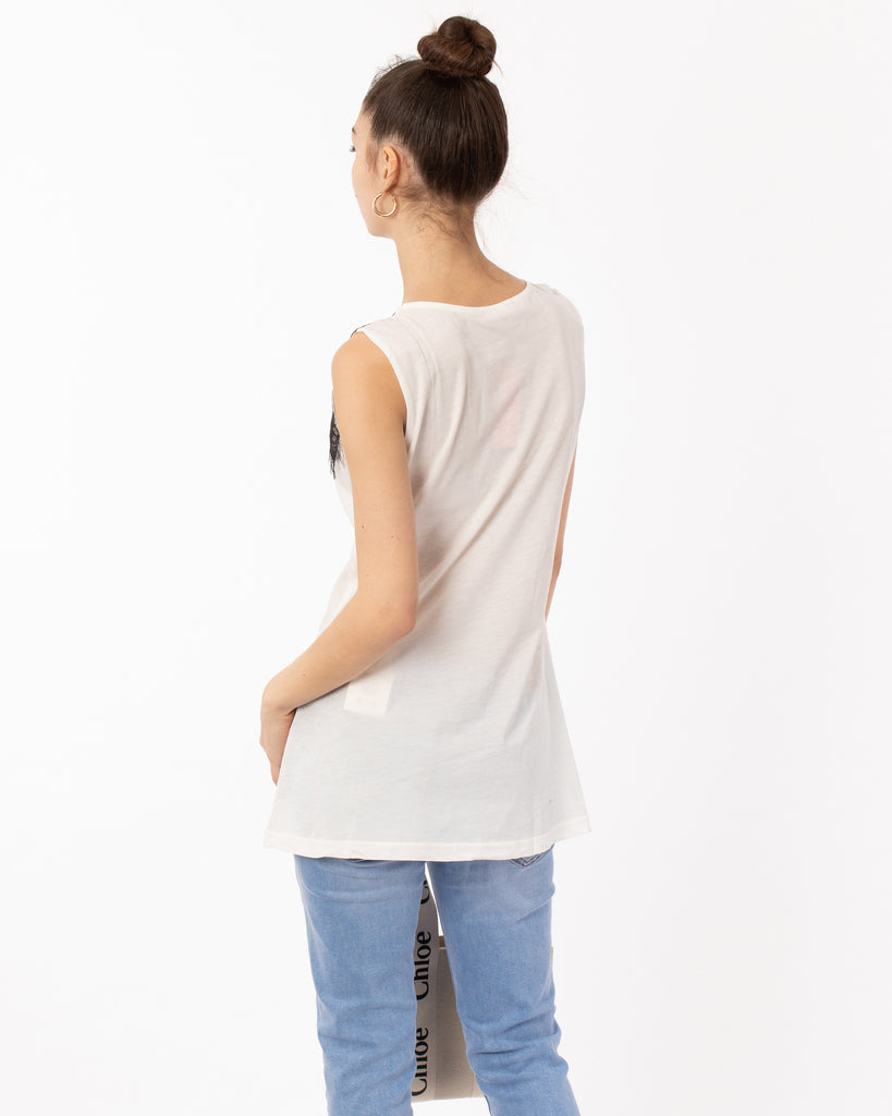 eyelash lace cotton vest top