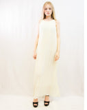 Sleeveless Pleated Maxi Dress (White)