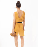 Wrap Chiffon dress (YELLOW)