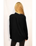 Collar Chiffon Shirt (BLACK)