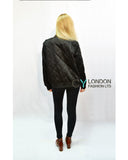 Quilted Satin Puffer Bomber Jacket