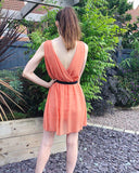 Wrap Chiffon dress (Coral)