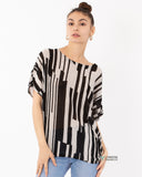 Stripe print mesh Top