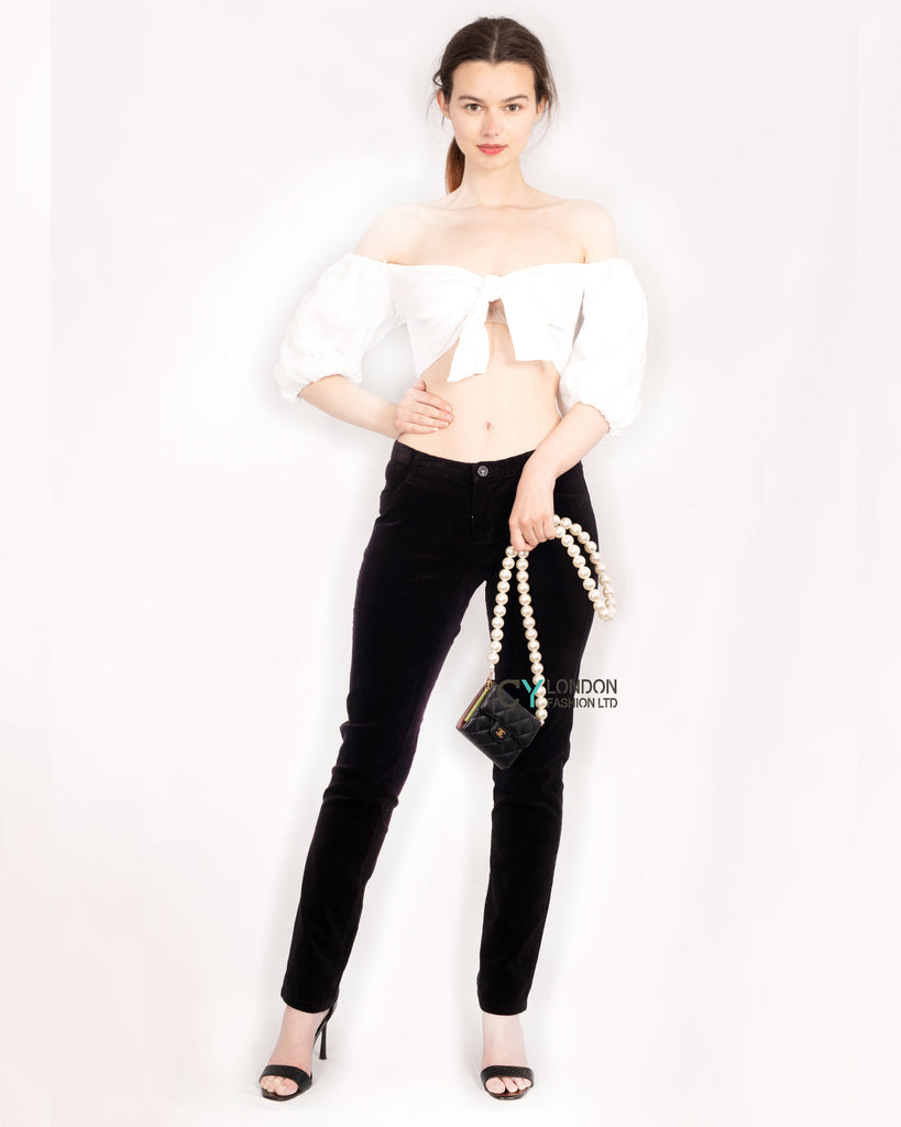 Super soft corduroy jeans trousers in black