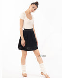 Black Floral Lace Skater Skirts