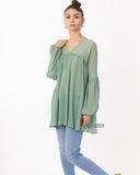 balloon long sleeves chiffon top