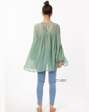 balloon long sleeves chiffon top