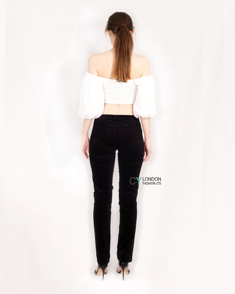 Super soft corduroy jeans trousers in black