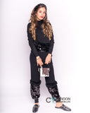 Knit Top & Trousers Co-Ord with Faux fur & Sequins