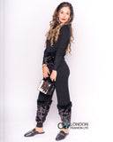 Knit Top & Trousers Co-Ord with Faux fur & Sequins