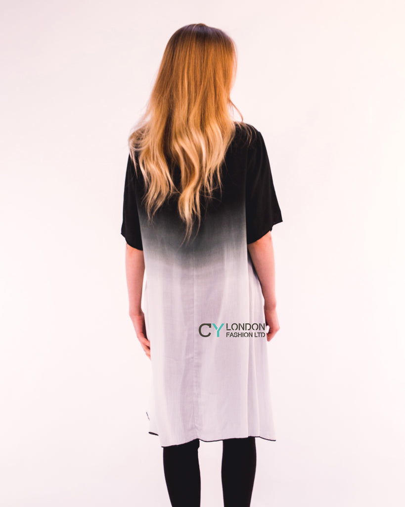 Tie dye Cotton Long Top (Blue)