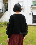 Chiffon frilled with crystal stone embellished jumper