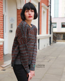 Stripe Print Thick Warm Jumper (Brown)