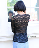 Lace Long Sleeves Top (Black)