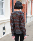 Stripe Print Thick Warm Jumper (Brown)