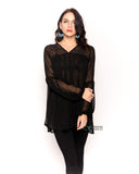 balloon long sleeves chiffon top