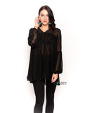 balloon long sleeves chiffon top