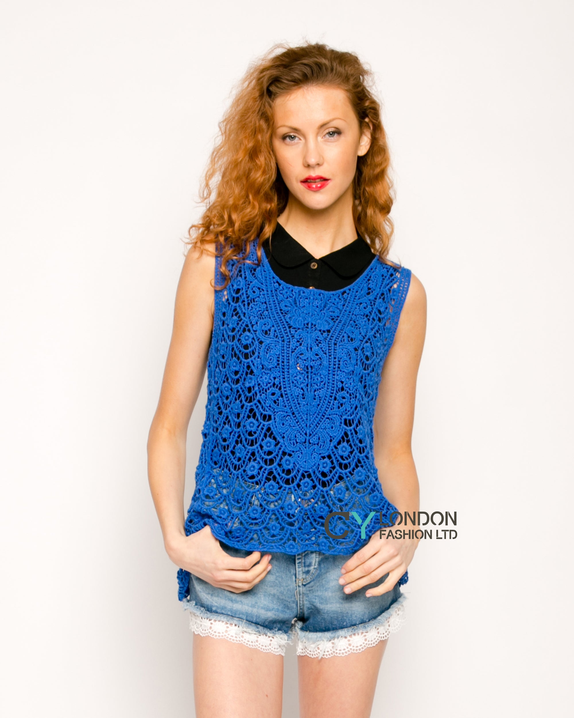 Floral Pattern Crochet Vest Top