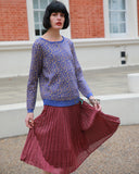 Knitted Blue Yellow Dot Print Jumper