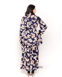 Floral print multi layer maxi dress