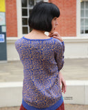 Knitted Blue Yellow Dot Print Jumper