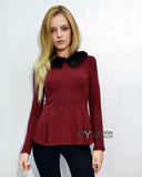 Faux Fur Collar Top