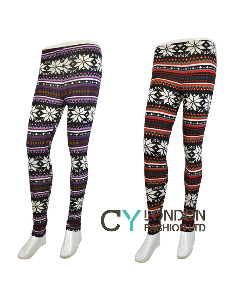 Snowflake Pattern knitted leggings