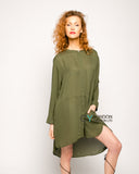 Plain color oversize shirt dress