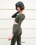 Cropped top and leggings set