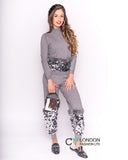 Knit Top & Trousers Co-Ord with Faux fur & Sequins