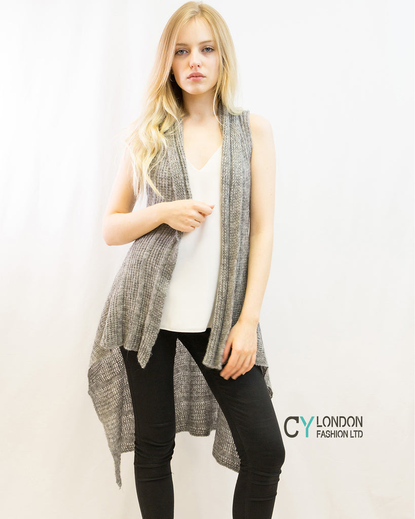 Sleeveless Wool Knitted Cardigan