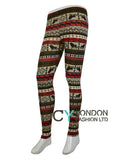 Lion Aztec Pattern knitted leggings
