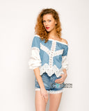 Lace embellished Off Shoulder Top