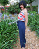 Check Print Jumpsuits (Red)