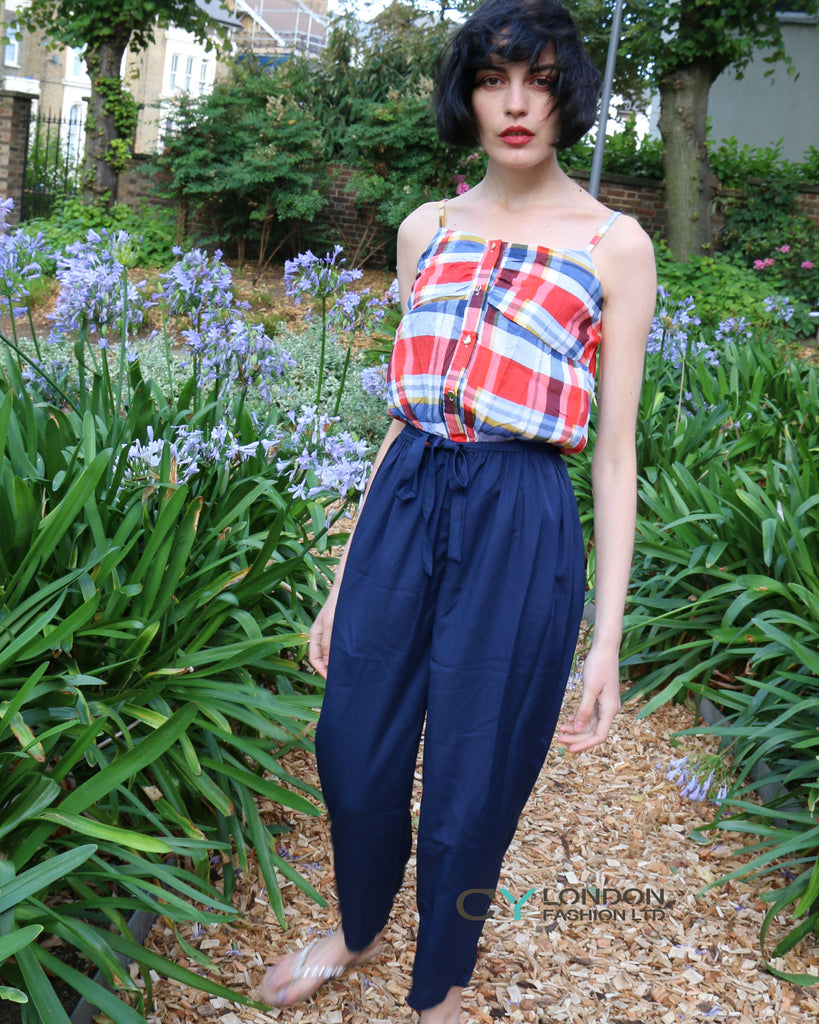 Check Print Jumpsuits (Red)