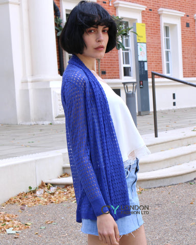 Relax Holiday fine knitted cardigan (Royal Blue)