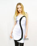 Embellished S Shaped Party Dress (White)