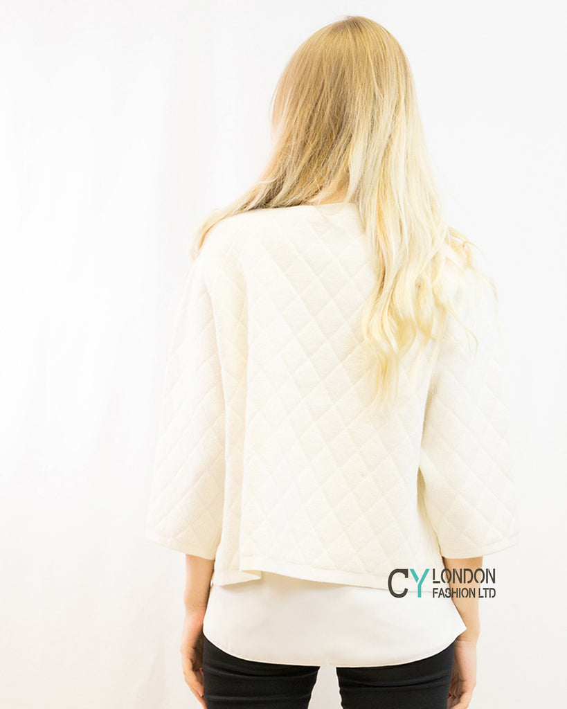 Three quarters sleeves Cardigan (White)