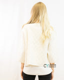 Three quarters sleeves Cardigan (White)